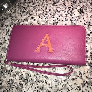 LIZ CLAIBORNE Pink Initial A Wallet